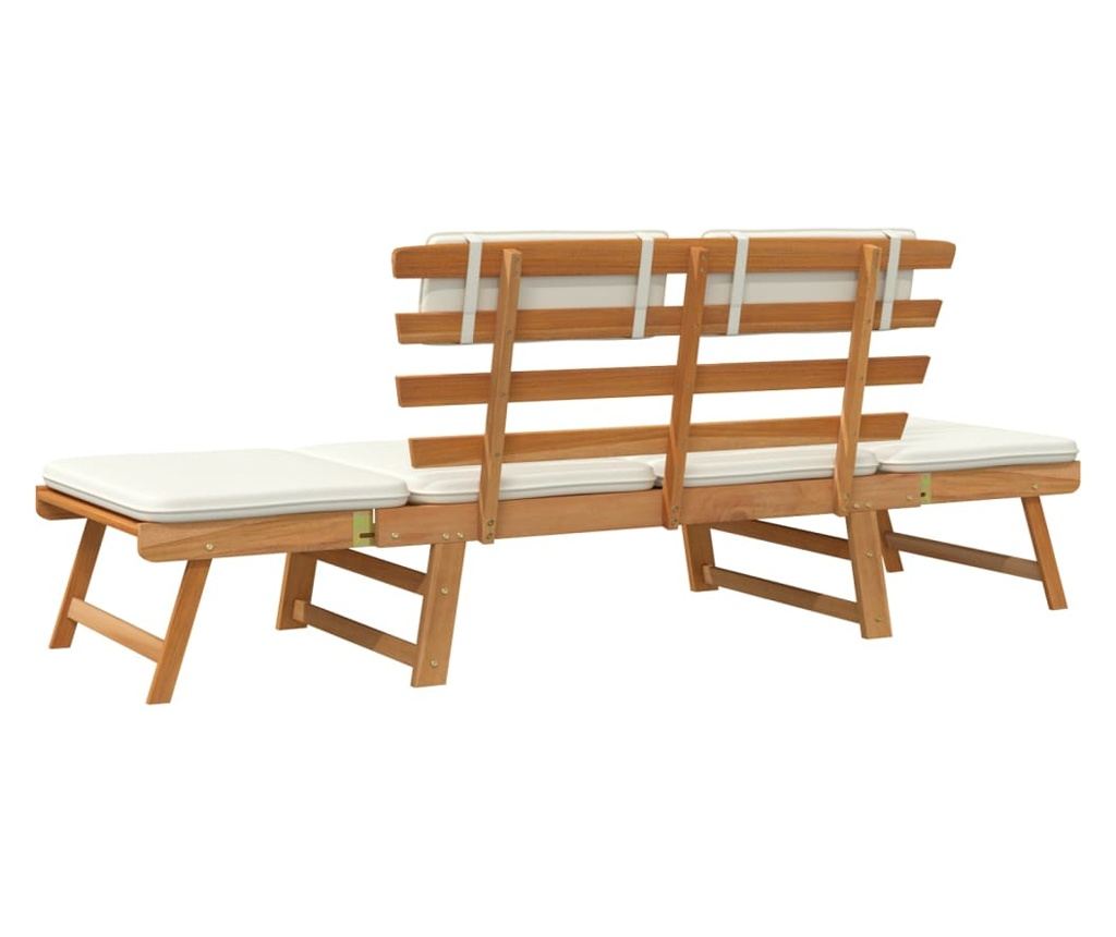 Vrtna klupa 2 u 1 s jastucima, 190 cm, masivna bagremova drva - 5