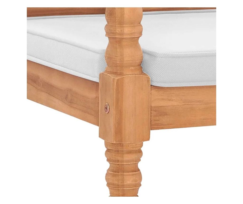 Kutna garnitura Batavia s jastucima, 120 cm, tikovina - 5