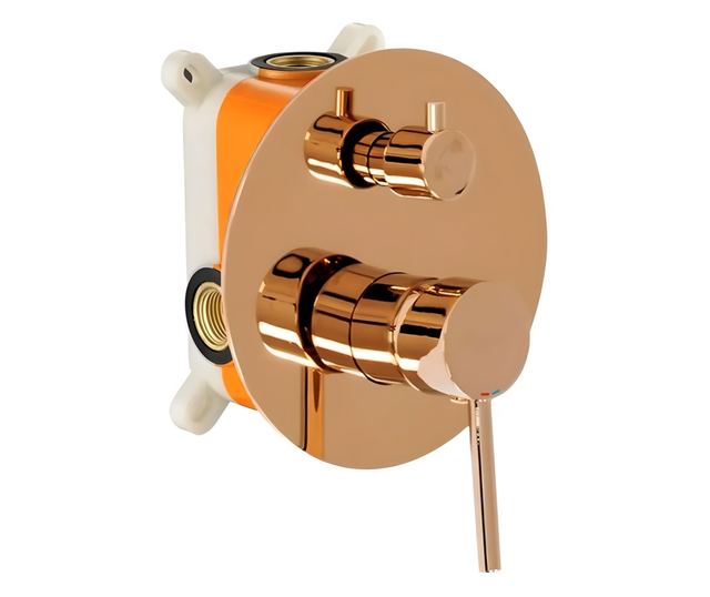 Padlóra szerelhető kádcsaptelep Rea LUNGO, box RÉZ SZÍNŰ 15,5X15,5X16CM