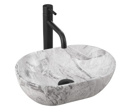 Lavoar Pentru Blat Rea Amelia Mini Oval Gri Deschis - 38X26X12CM