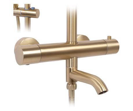 Tuš Set Za Kadu I Tuš Rea Lungo Termostat Zlatna četka - 45X26,5X117CM