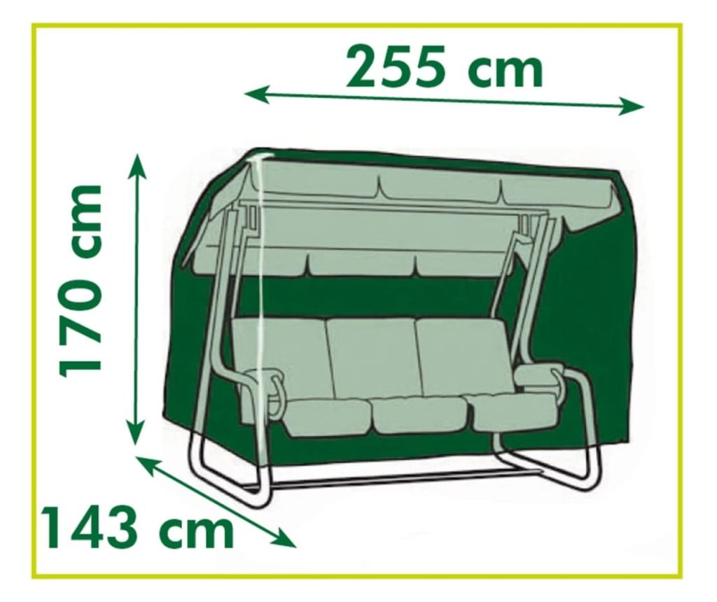 Nature Husă mobilier de grădină pentru leagăne verandă, 255x170x143 cm - 4
