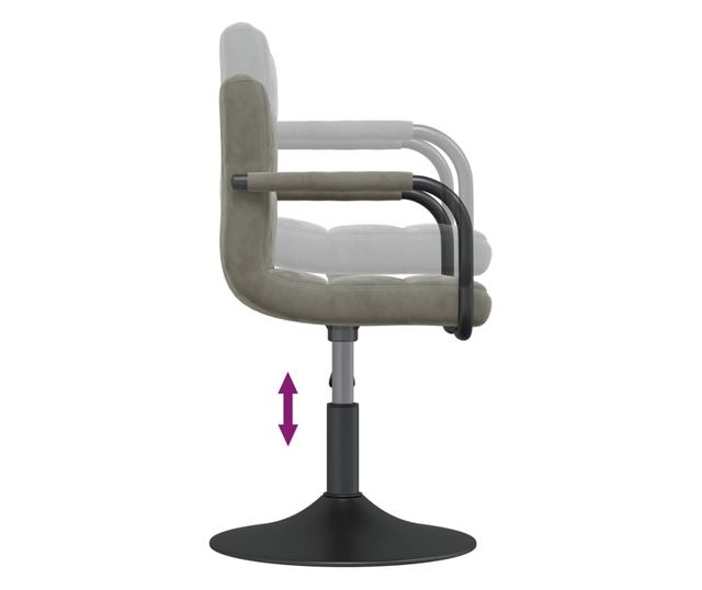 Okretna kuhinjska stolica, 6 kom., svijetlo siva, baršun