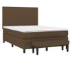 Боксспринг легло с матрак, тъмнокафяво, 140x200 см, текстил thumbnail 3