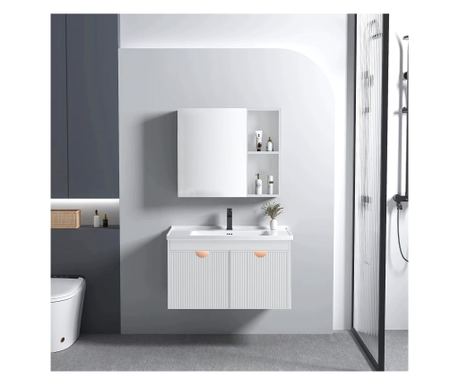 Fürdőszobabútor szett mosdóval Rea Aa18 Mario 60cm Fehér - 47 x61 x50CM