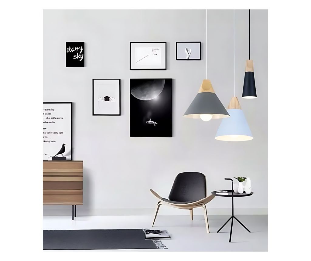 Κρεμαστό Φωτιστικό Οροφής Toolight App060-1Cp Scandi C Μαύρο - 23,5X10X23Cm - 5