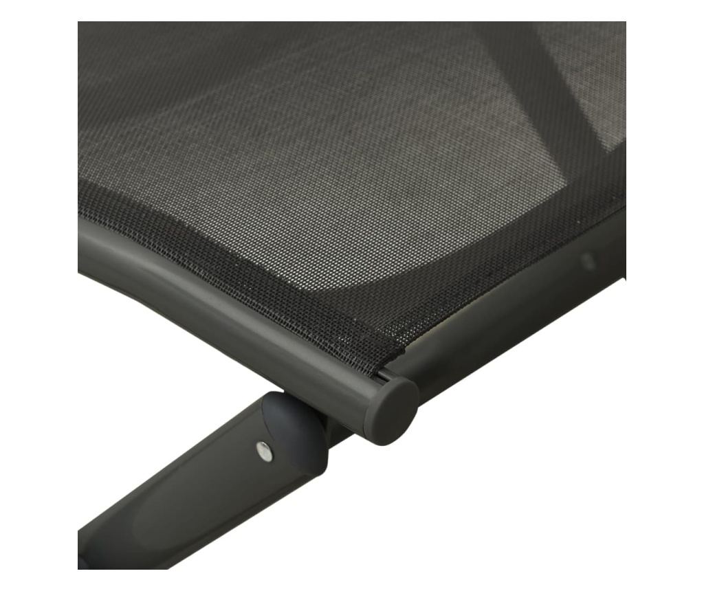 Set vrtnega pohištva, 3 kosi, črna, tekstilena in aluminij - 11