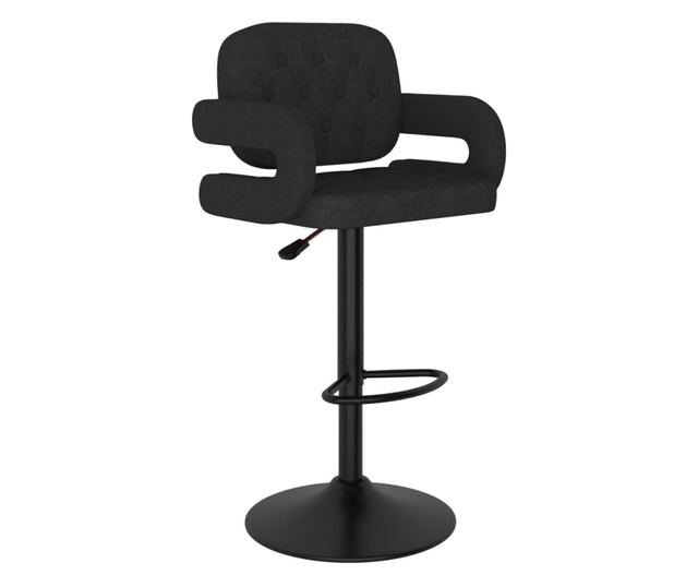 Barski stoli, 2 kosa, črni, tekstil