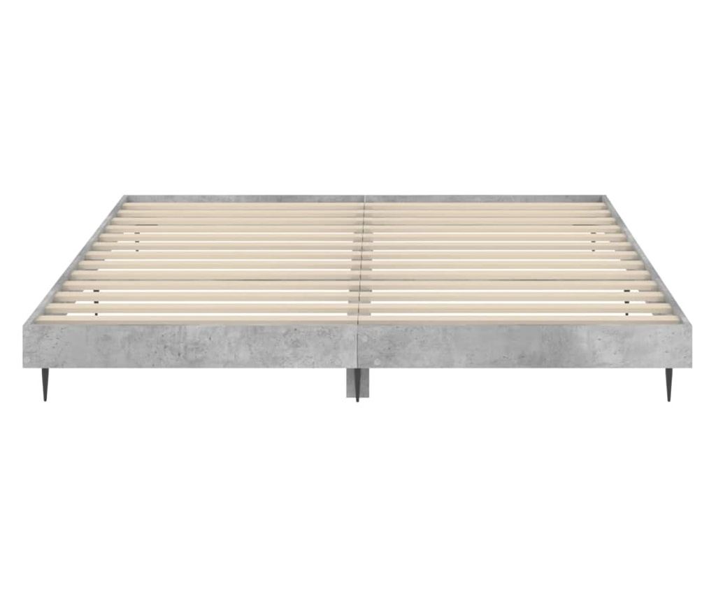 Rám postele betonově šedý 160 x 200 cm kompozitní dřevo - 6