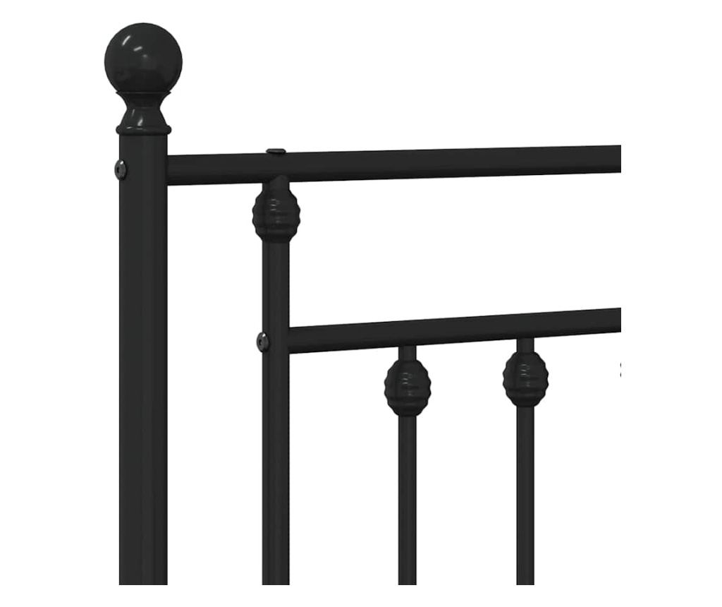 Metalni krevetni uzglavlje, crno, 150 cm - 6