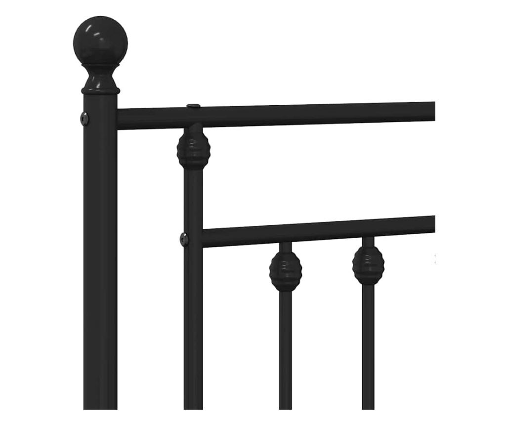 Okvir za krevet od metala, crni, 180 cm - 6