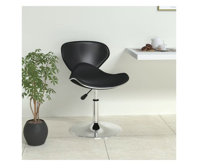 Barski stol, črn, umetno usnje