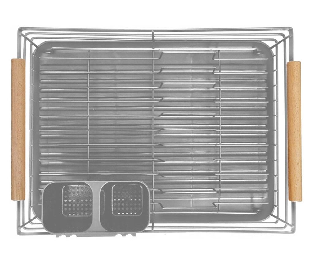 Kinghoff KH 1729 Uscător de vase, Suporturi pentru ustensile, mânere din lemn, gri - 8