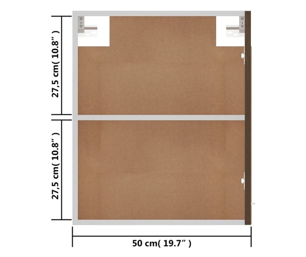Επιτοίχιο Ντουλάπι, Brown Oak, 50x31x60 cm, Επεξεργασμένο Ξύλο - 10