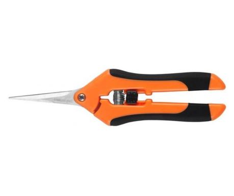 Foarfeca de grădină pentru flori și plante, lama inox bypass, 16.5 cm, portocaliu, Strend Pro