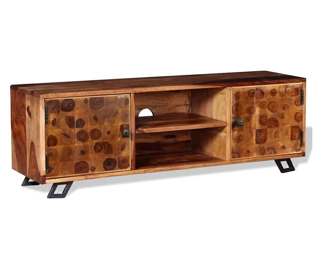 Comodă TV din lemn de sheesham masiv, 120 x 30 x 40 cm