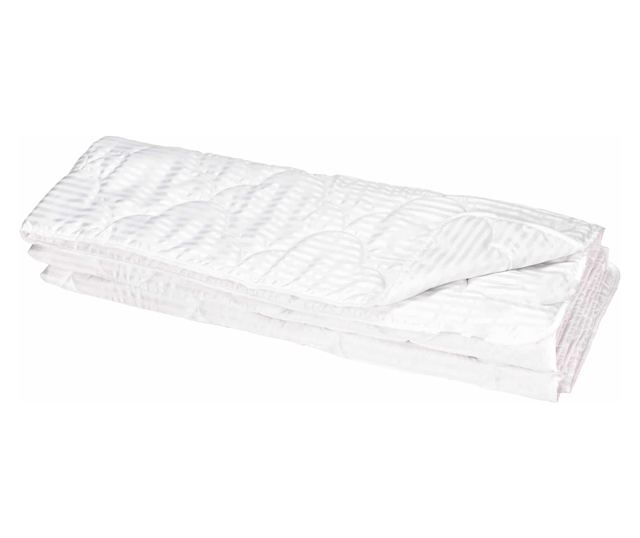 Олекотена завивка Pilota 200x220 см, микрофибър, райета, бяла, капитонирана, 200 г, лятна