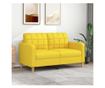 2-местен диван, светложълт, 140 см, плат