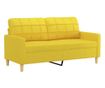2-местен диван, светложълт, 140 см, плат