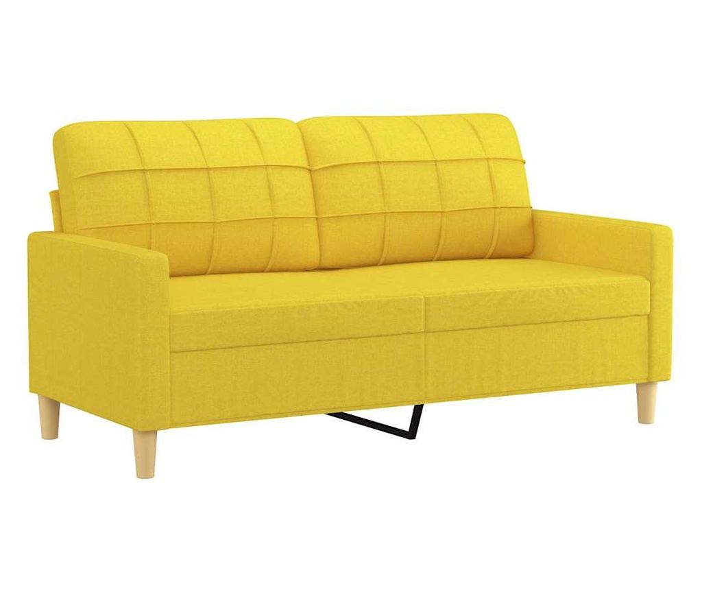 2-местен диван, светложълт, 140 см, плат - 2
