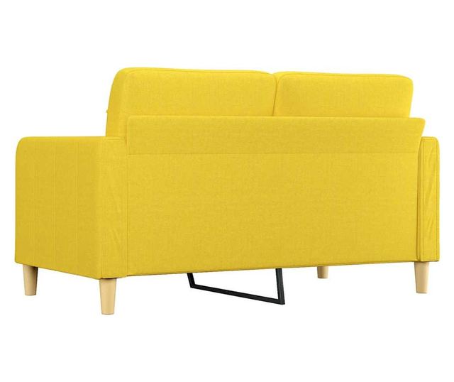 2-местен диван, светложълт, 140 см, плат