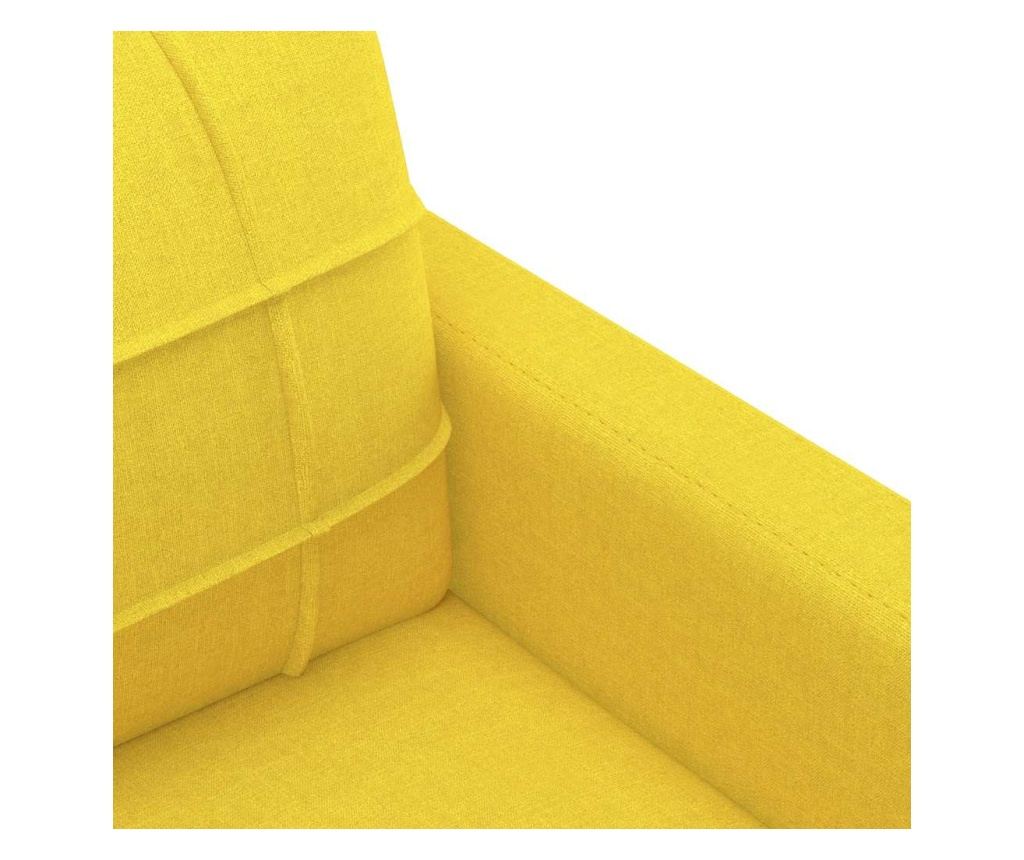 2-местен диван, светложълт, 140 см, плат - 6