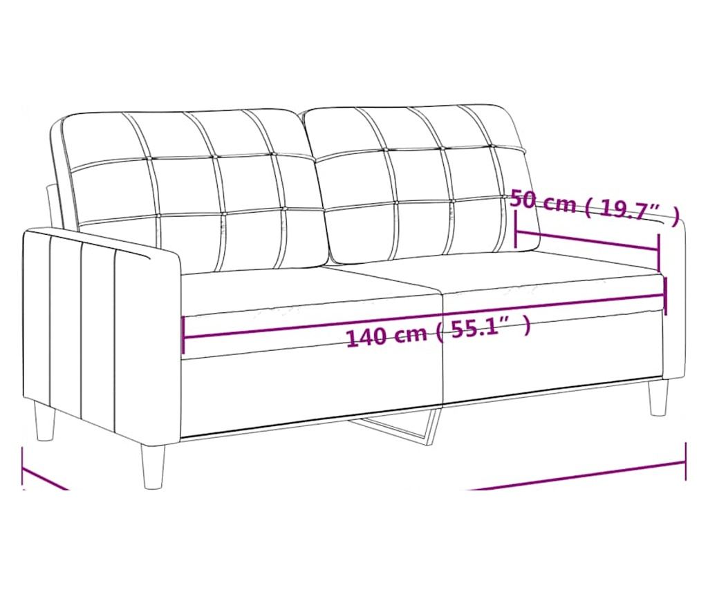 2-местен диван, светложълт, 140 см, плат - 8