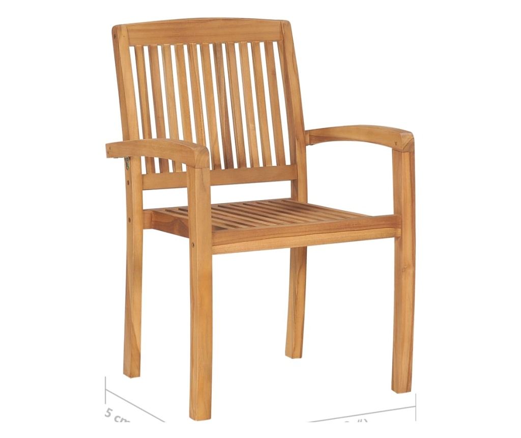 Градински столове с бежови възглавници, 2 бр., масивно тиково дърво - 11