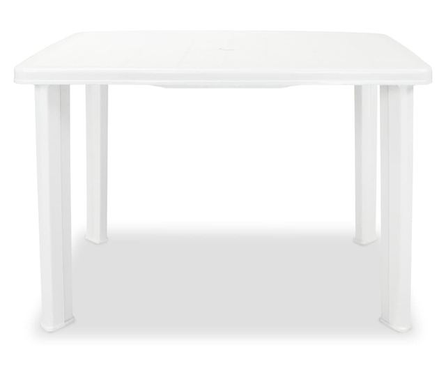 Masă de grădină, alb, 101 x 68 x 72 cm, plastic