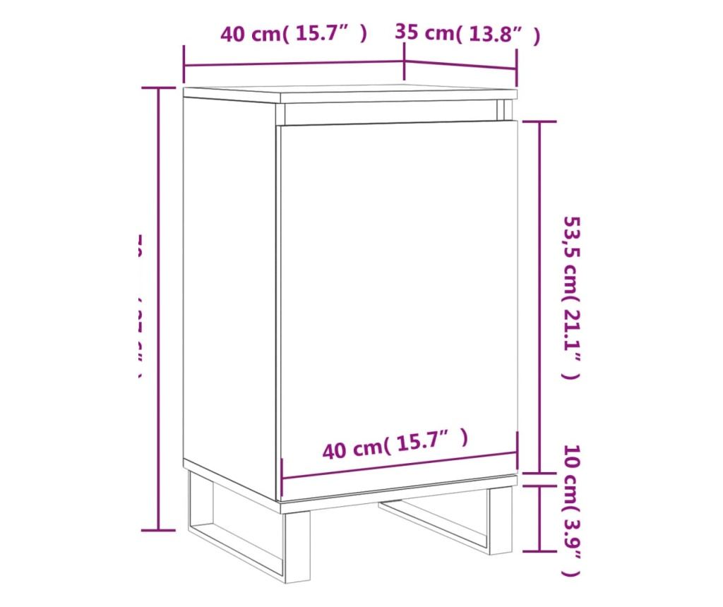 Smeđa hrastova komoda, 40x35x70 cm, obrađeno drvo - 12