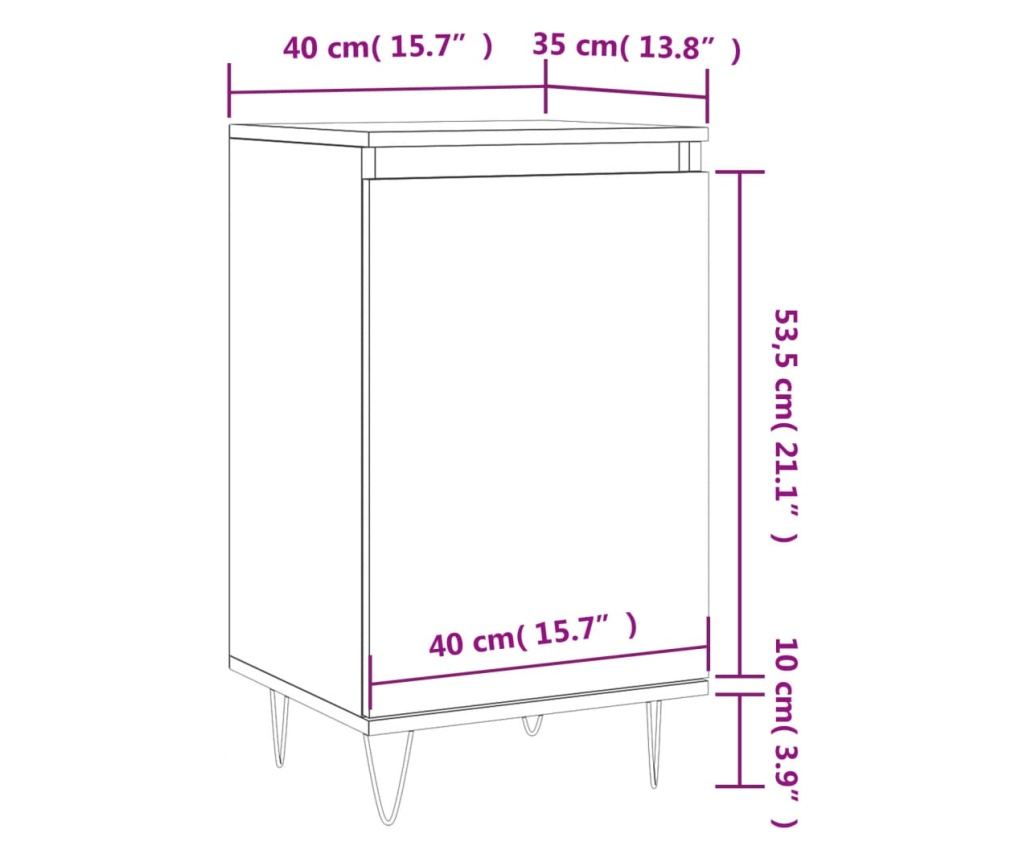 Komoda, crna, 40x35x70 cm, obrađeno drvo - 12