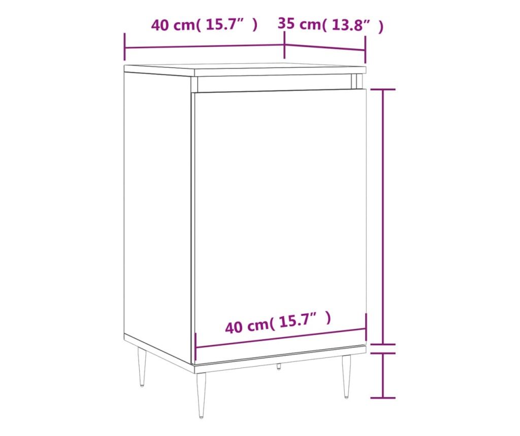 Konzola, crna, 40x35x70 cm, obrađeno drvo - 12