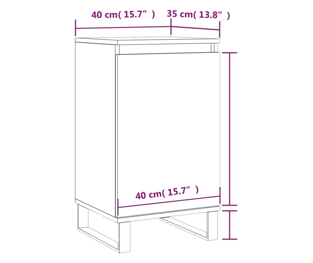 Komoda, dimljeni hrast, 40x35x70 cm, obrađeno drvo - 12