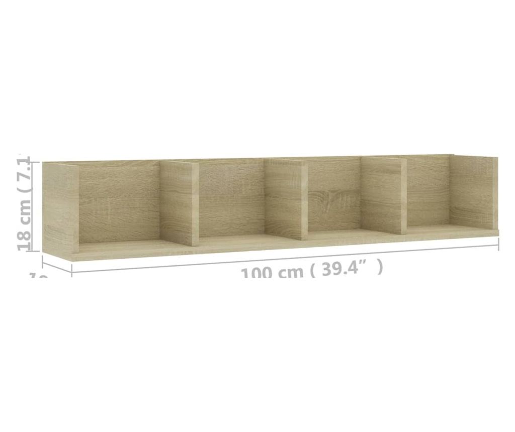 CD-k polca, Sonoma tlgy, 100 x 18 x 18 cm, laminlt fa - 6