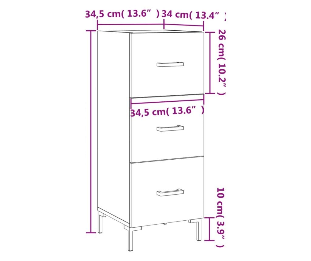 "Komoda, crna, 34,5x34x90 cm, kompozitno drvo" - 12