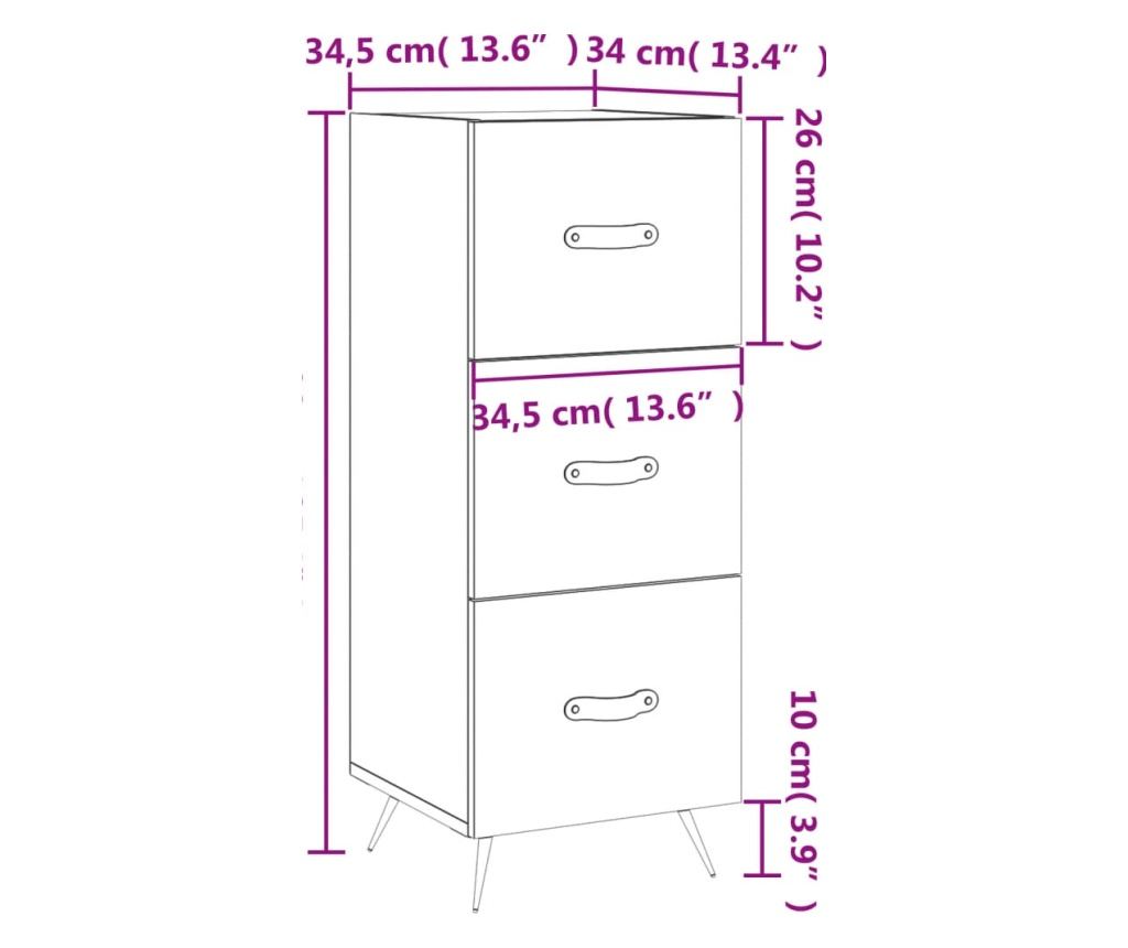 Konzola, crna, 34,5x34x90 cm, kompozitno drvo - 12