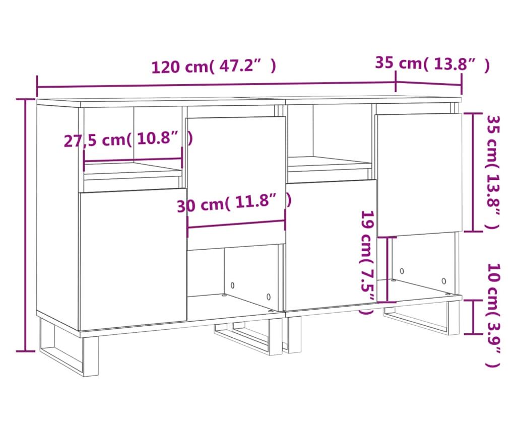 Setovi, 2 komada, crna, obrađeno drvo - 11