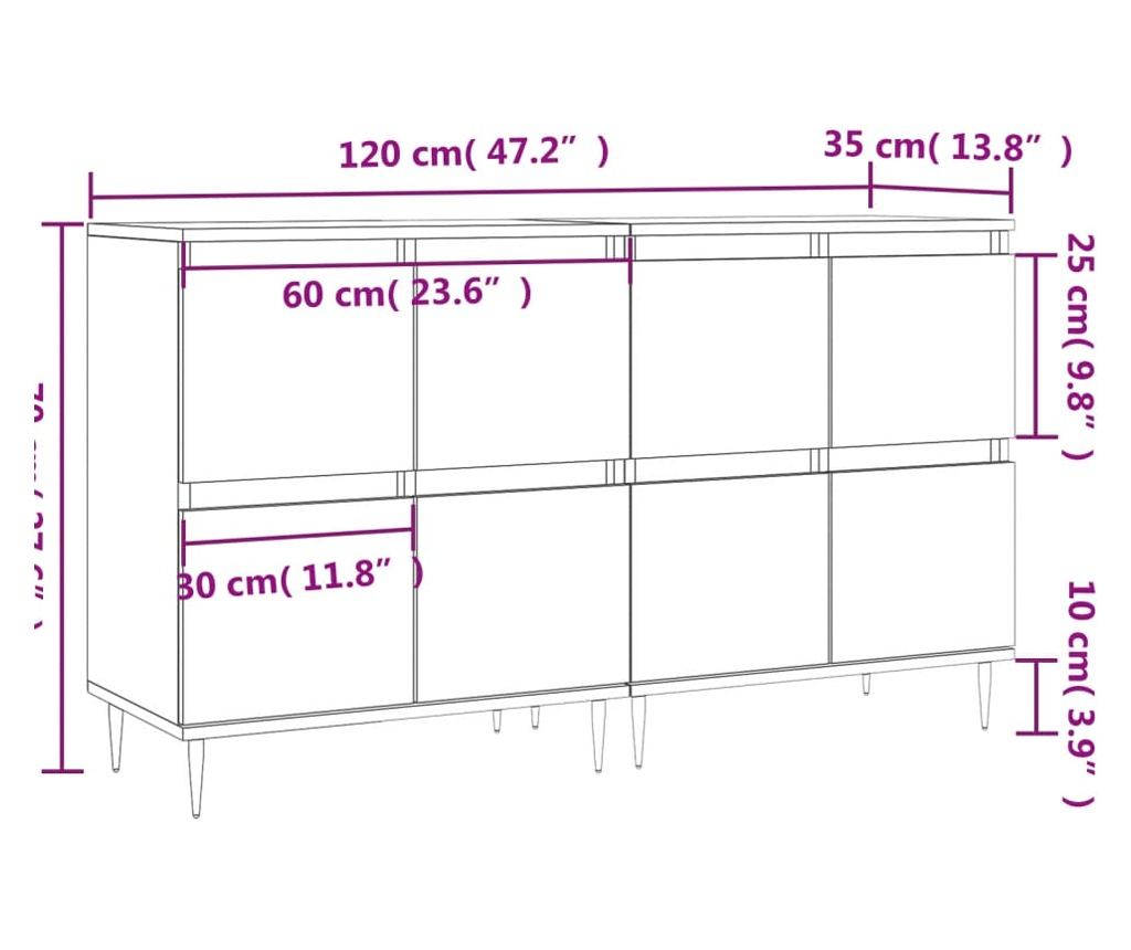 Setovi, 2 kom., smeđi hrast, obrađeno drvo - 11