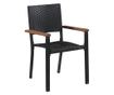 Градински столове, 2 бр., Черен, Полиратан