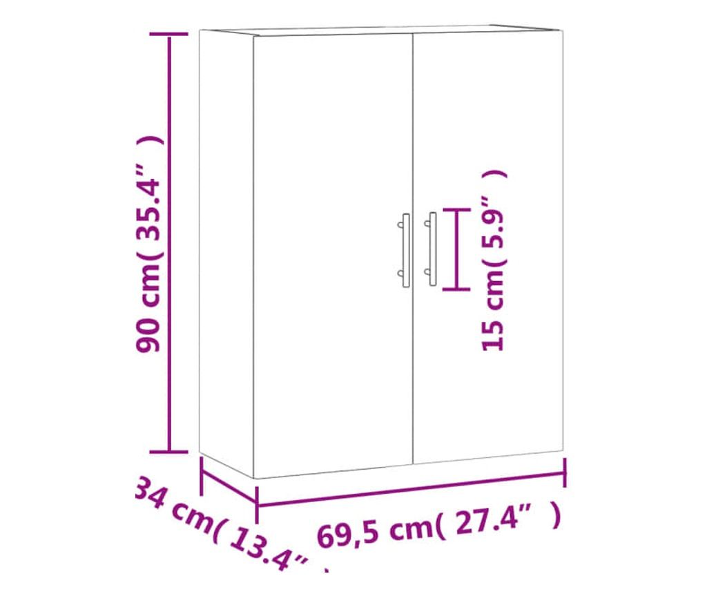 Zidni ormarići, 2 kom, bijeli, 69,5x34x90 cm - 12