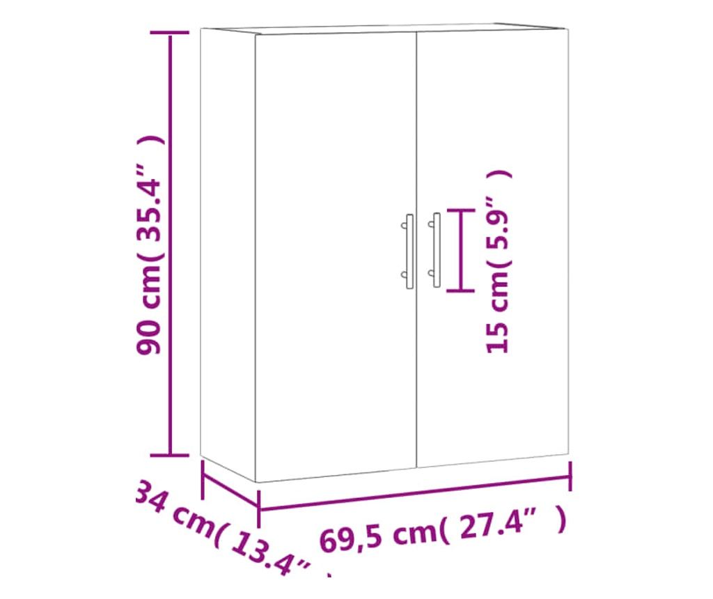 Zidni ormarići, 2 kom, crni, 69,5x34x90 cm - 12