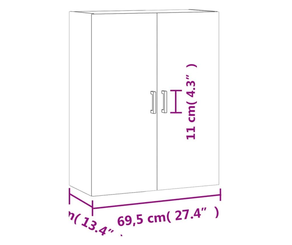 Zidni ormarići, 2 kom, bijeli visokog sjaja, 69,5x34x90cm - 12