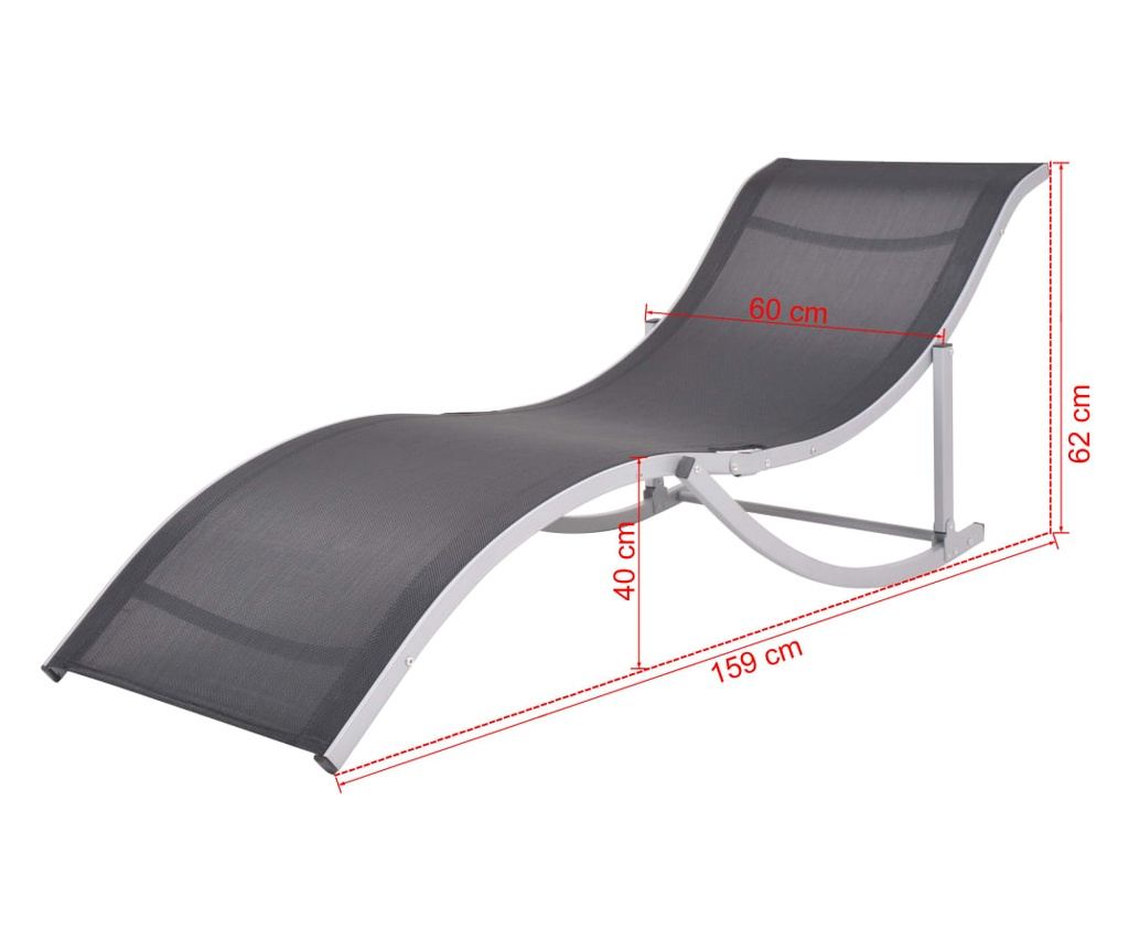 Zložljivi plažni ležalniki, 2 kosa, aluminij in tekstilna vlakna - 9
