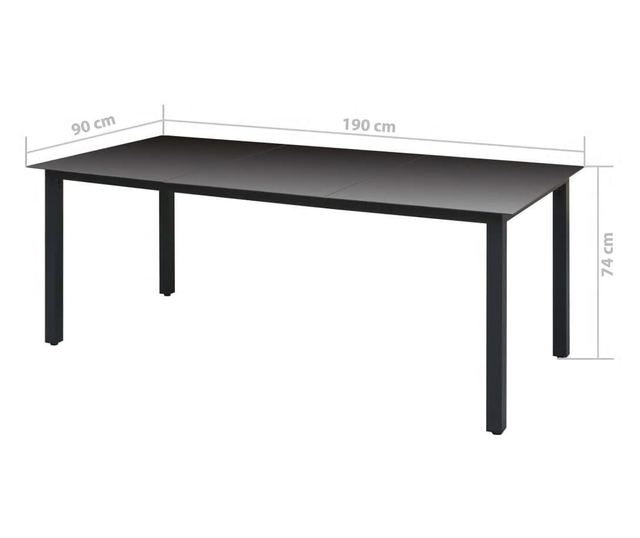 Vrtni namještaj s jastucima, 9 dijelova, crni, poliratan