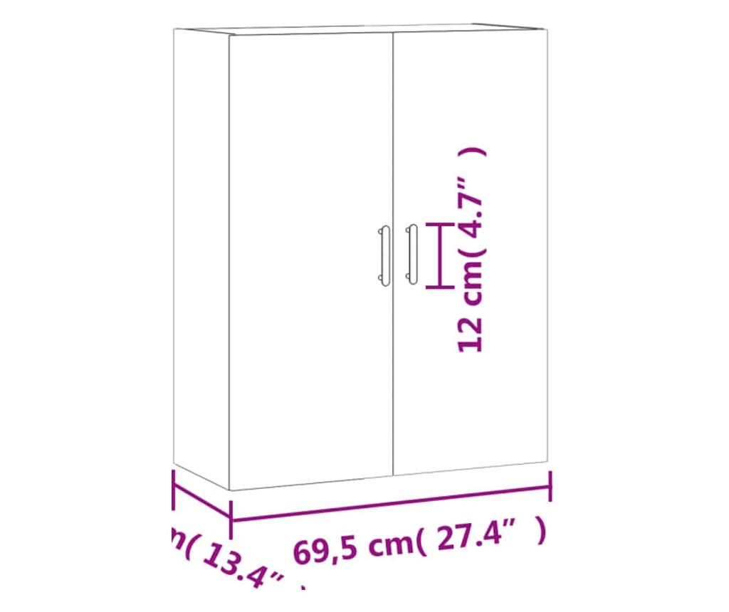 Zidni ormarići, 2 kom, smeđi hrast, 69,5x34x90 cm - 12