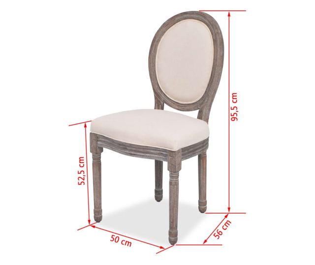 Kuhinjske stolice, 2 kom., krem, tekstil