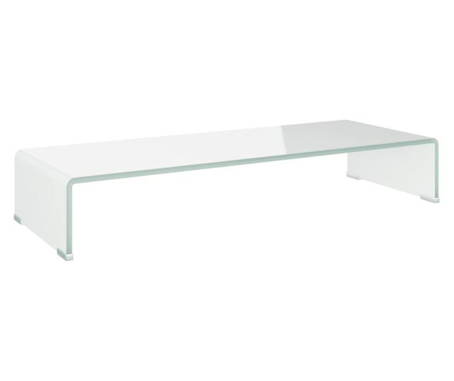 Stalak za TV/monitor, staklo, bijelo, 80x30x13 cm