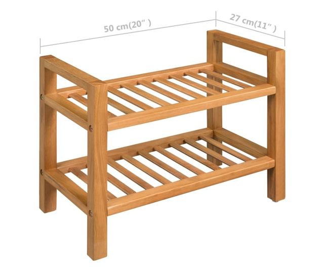 Ormarić za cipele s 2 police, 50x27x40 cm, masivno hrastovo drvo