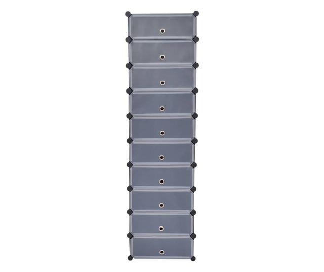 Povezani organizator cipela, 10 pretinaca, crna