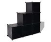 Ormar za pohranu u obliku kocke, 6 pretinaca, crna